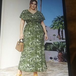 Large ruffle A-Line maxi dress